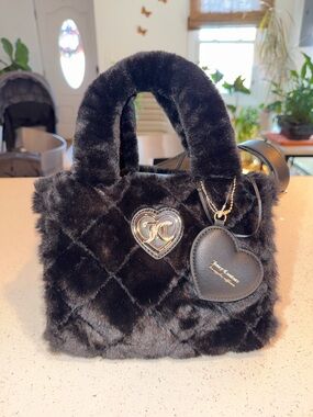 Juicy Couture "Let's Get Cozy" faux fur tote bag